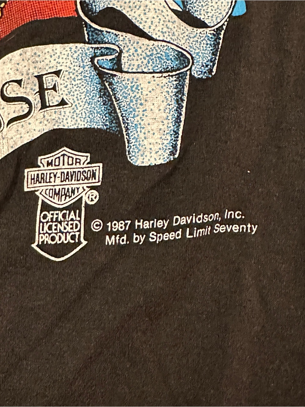 1987 Harley-Davidson Men’s Black 'Rebel With A Cause' Eagle Graphic T-Sh Men’s L - Picture 2 of 4